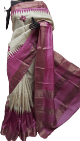 Pure Tussar Silk print saree