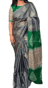 Pure Tussar Silk print saree