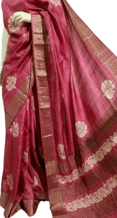 Pure Tussar Silk print saree