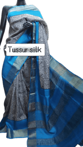 Pure Tussar Silk print saree