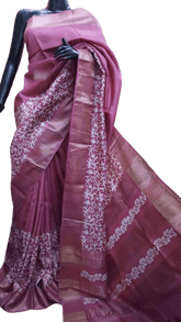Pure Tussar Silk print saree