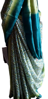 Pure Tussar Silk print saree