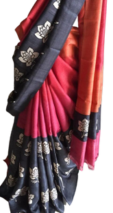 Pure Tussar Silk print saree