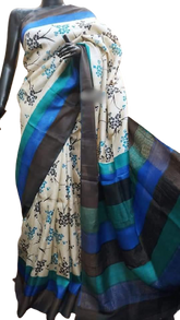 Pure Tussar Silk print saree