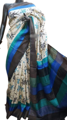 Pure Tussar Silk print saree