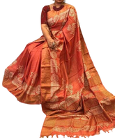 Pure Tussar Silk print saree