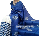 Pure Tussar Silk print saree