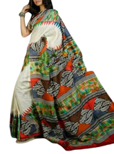 Pure Tussar Silk print saree