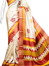 Pure Tussar Silk print saree