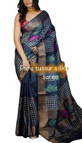 Pure Tussar Silk print saree