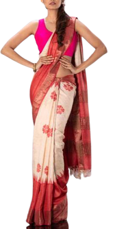 Pure Tussar Silk print saree