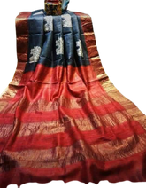 Pure Tussar Silk print saree