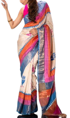 Pure Tussar Silk print saree