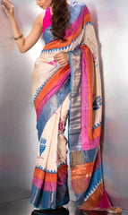 Pure Tussar Silk print saree