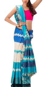 Pure Tussar Silk print saree
