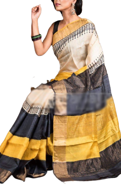 Pure Tussar Silk print saree