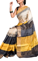Pure Tussar Silk print saree