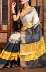 Pure Tussar Silk print saree