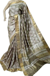 Pure Tussar Silk print saree