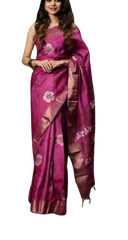 Pure Tussar Silk print saree