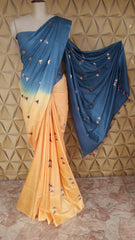 Soft silk embroidery saree SILK ZONE