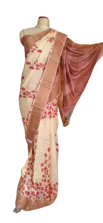 Pure Tussar Silk print saree