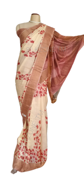 Pure Tussar Silk print saree