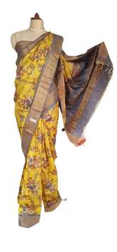 Pure Tussar Silk print saree