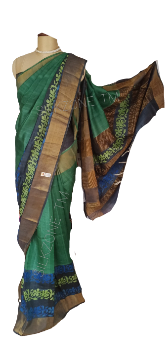 Pure Tussar Silk print saree