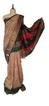 Pure Tussar Silk print saree