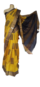 Pure Tussar Silk print saree
