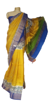 Pure Tussar Silk print saree