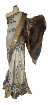 Pure Tussar Silk print saree