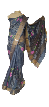 Pure Tussar Silk print saree
