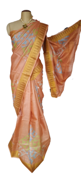 Pure Tussar Silk print saree