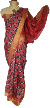 Pure Tussar Silk print saree