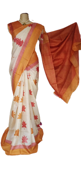 Pure Tussar Silk print saree