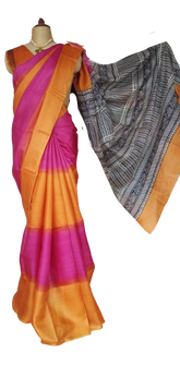 Pure Tussar Silk print saree