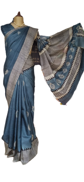 Pure Tussar Silk print saree