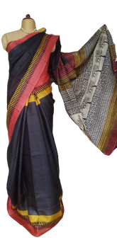 Pure Tussar Silk print saree