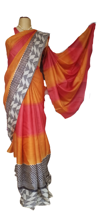 Pure Tussar Silk print saree