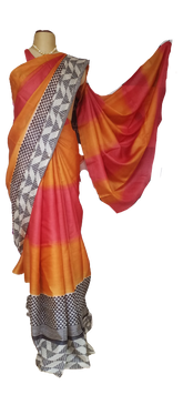 Pure Tussar Silk print saree