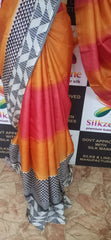 Pure Tussar Silk print saree
