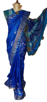 pure tussur silk print saree SILK ZONE