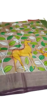 Pure Tussar Silk print saree