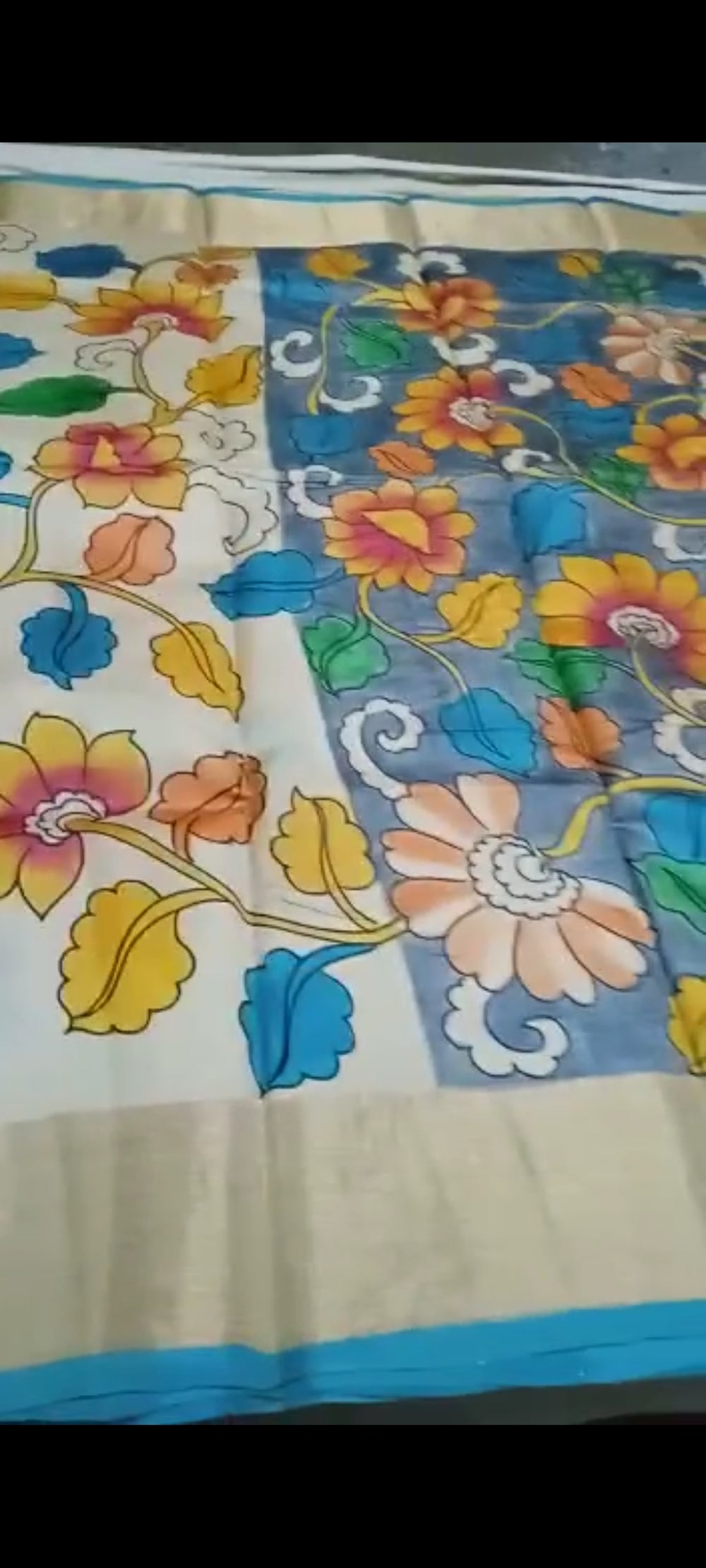 Pure Tussar Silk print saree