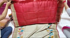 Pure Tussar Silk print saree