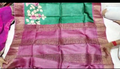 Pure Tussar Silk print saree