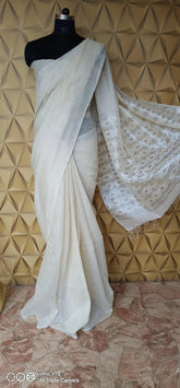 Tussar Jamdani Silk Saree silkzon.in