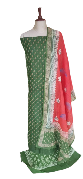 New trendy Linen Print Suit SILK ZONE